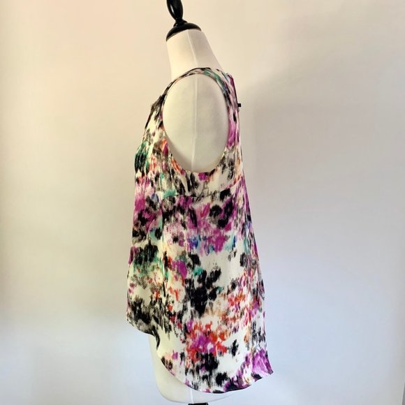 Parker Sleeveless Watercolor Print Silk Blouse - Picture 3 of 7